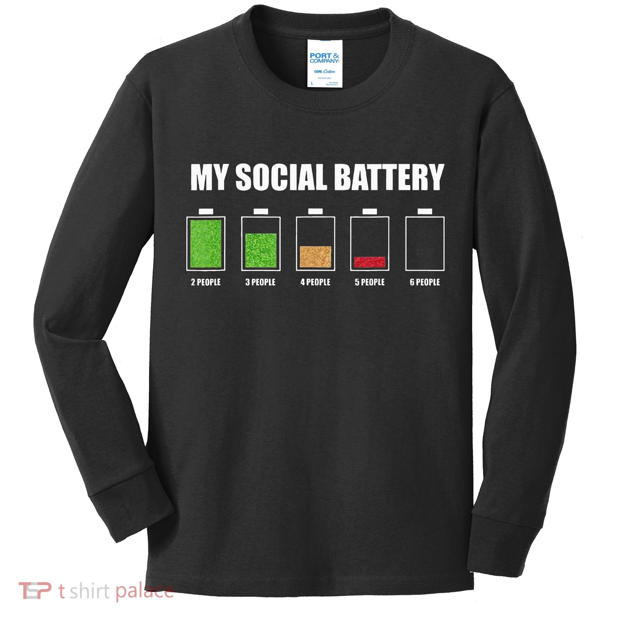 My Social Battery Low Energy Anti Social Gift Kids Long Sleeve Shirt