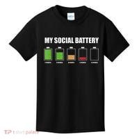 My Social Battery Low Energy Anti Social Gift Kids T-Shirt thumb 0