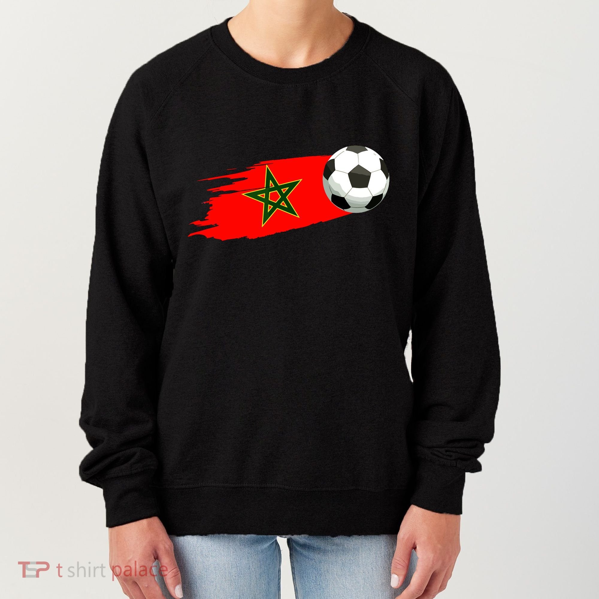 Morocco Soccer Ball Morocco Flag Jersey Morocco Football Women's Sweatshirt