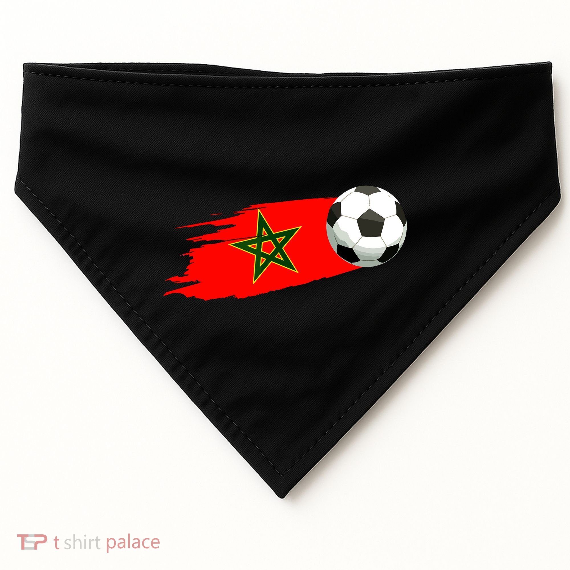 Morocco Soccer Ball Morocco Flag Jersey Morocco Football USA-Made Doggie Bandana