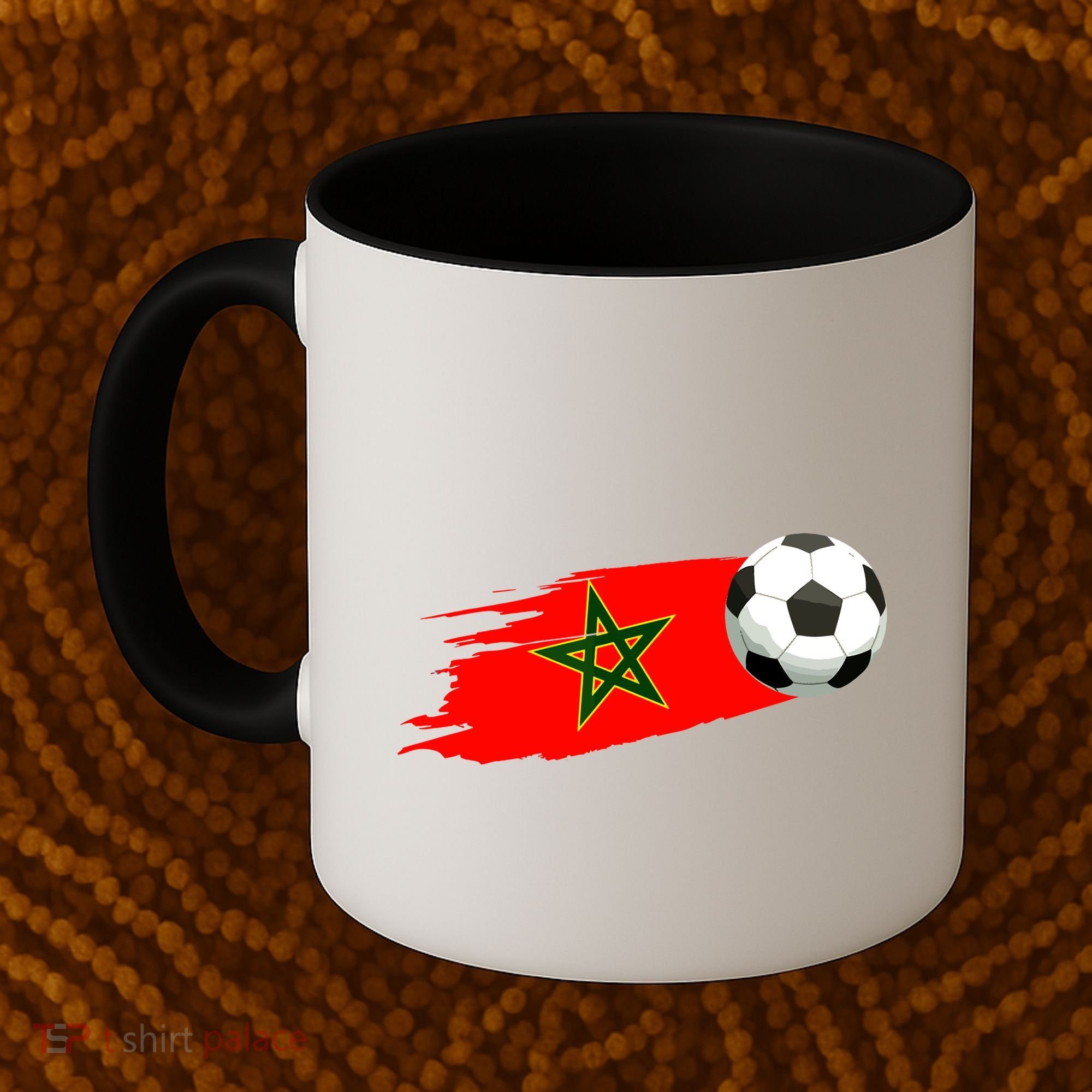 Morocco Soccer Ball Morocco Flag Jersey Morocco Football Coffee Mug