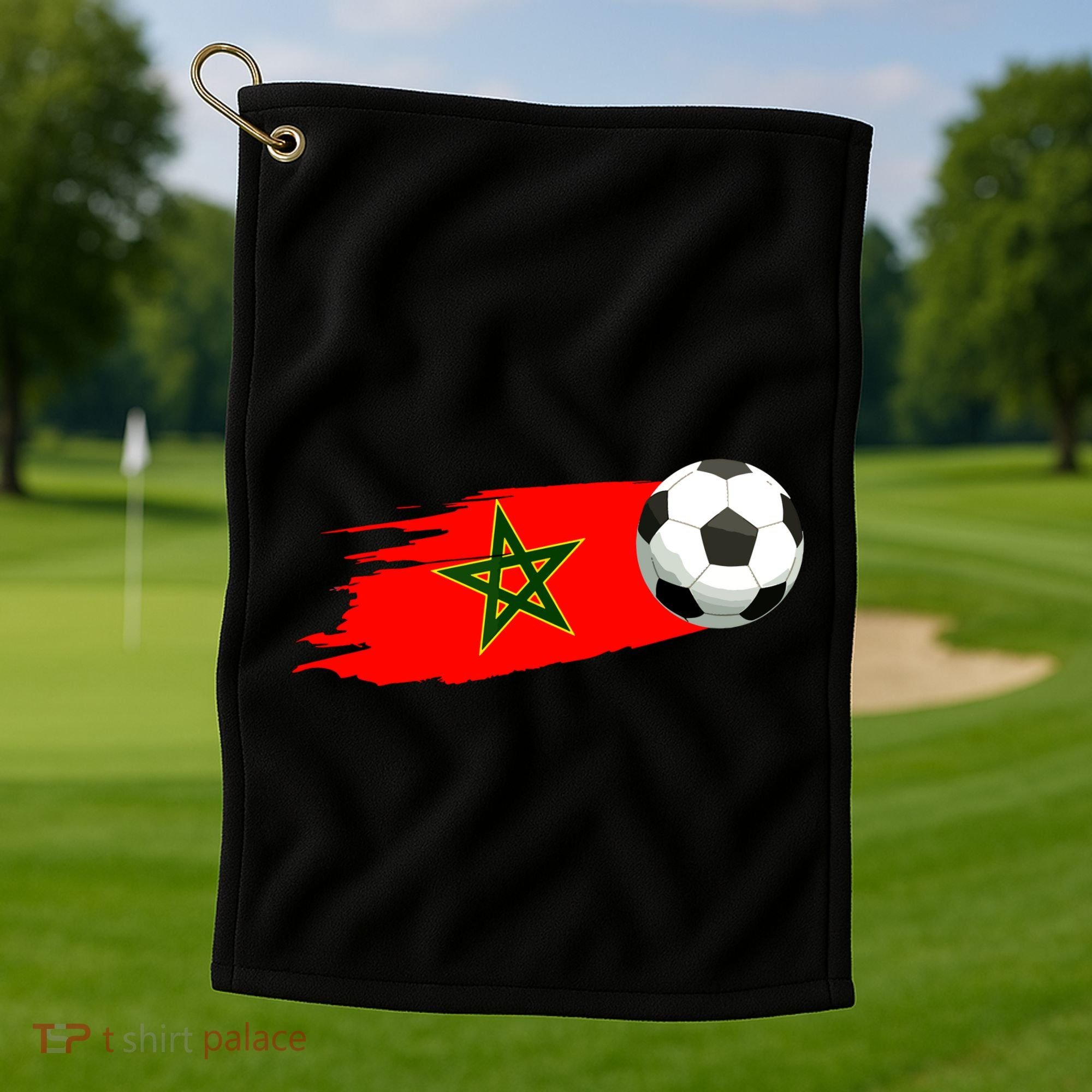 Morocco Soccer Ball Morocco Flag Jersey Morocco Football Golf Towel