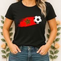 Morocco Soccer Ball Morocco Flag Jersey Morocco Football Women's T-Shirt thumb 2