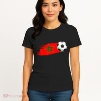 Morocco Soccer Ball Morocco Flag Jersey Morocco Football Women's T-Shirt thumb 4