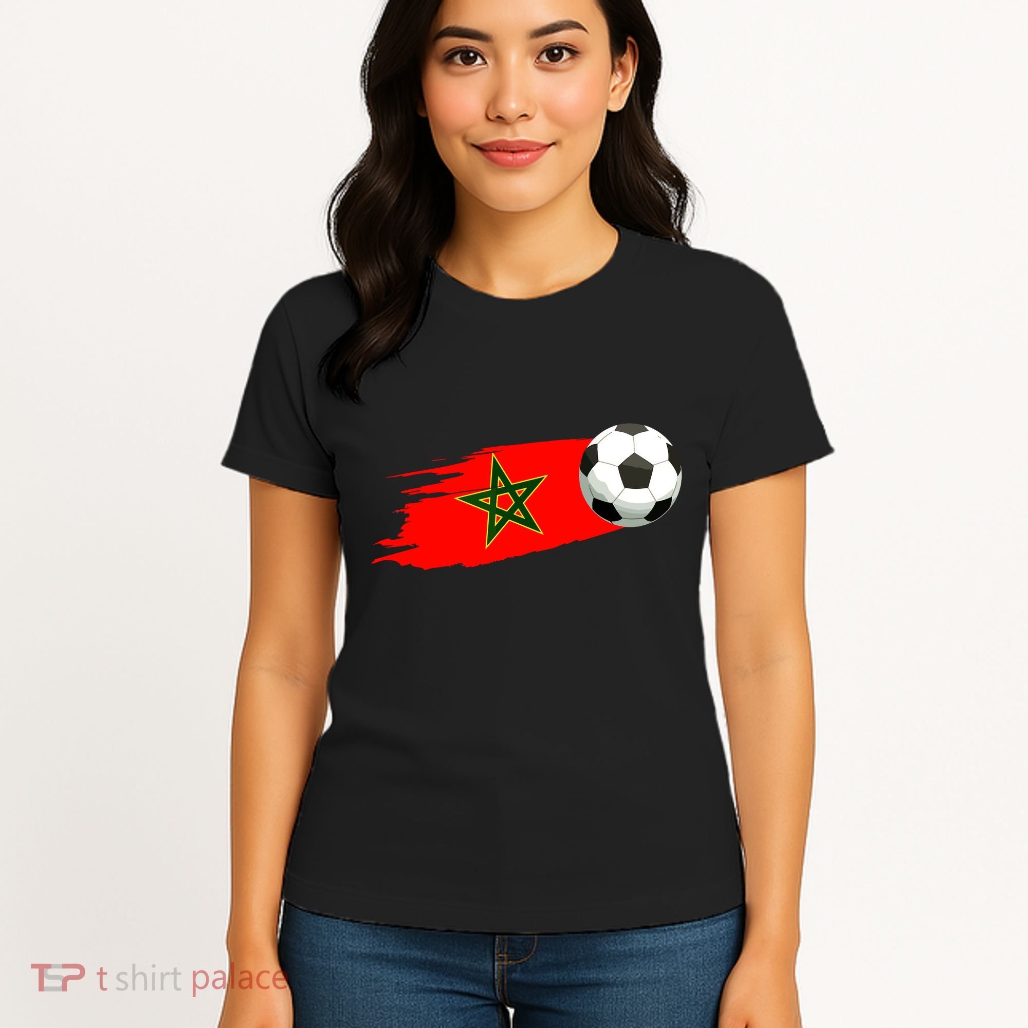 Morocco Soccer Ball Morocco Flag Jersey Morocco Football Women's T-Shirt