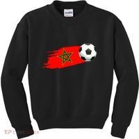 Morocco Soccer Ball Morocco Flag Jersey Morocco Football Kids Sweatshirt thumb 0