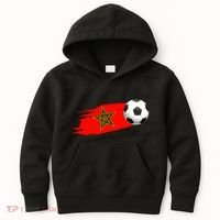 Morocco Soccer Ball Morocco Flag Jersey Morocco Football Kids Hoodie thumb 0