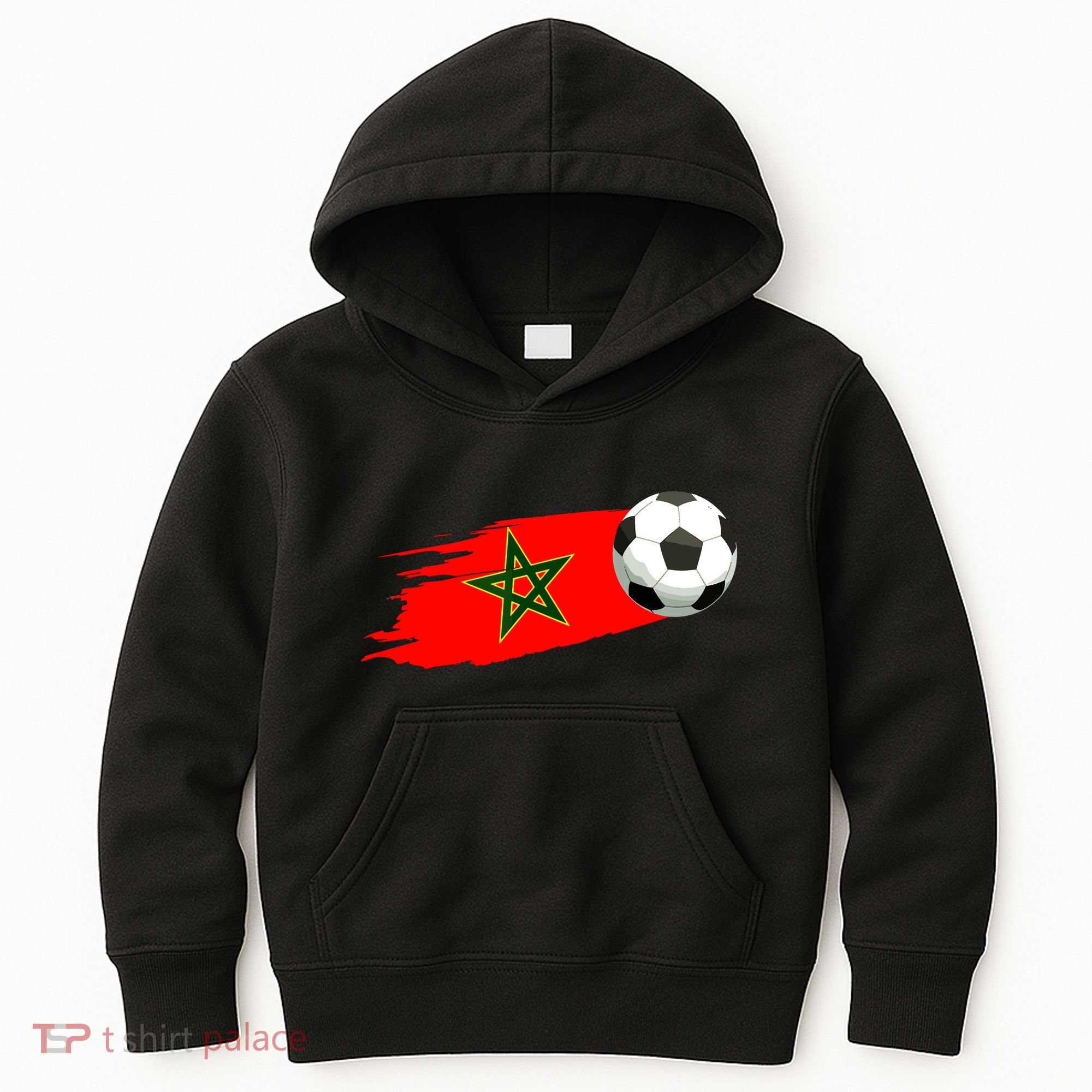 Morocco Soccer Ball Morocco Flag Jersey Morocco Football Kids Hoodie