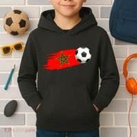 Morocco Soccer Ball Morocco Flag Jersey Morocco Football Kids Hoodie thumb 2