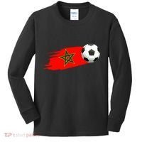 Morocco Soccer Ball Morocco Flag Jersey Morocco Football Kids Long Sleeve Shirt thumb 0