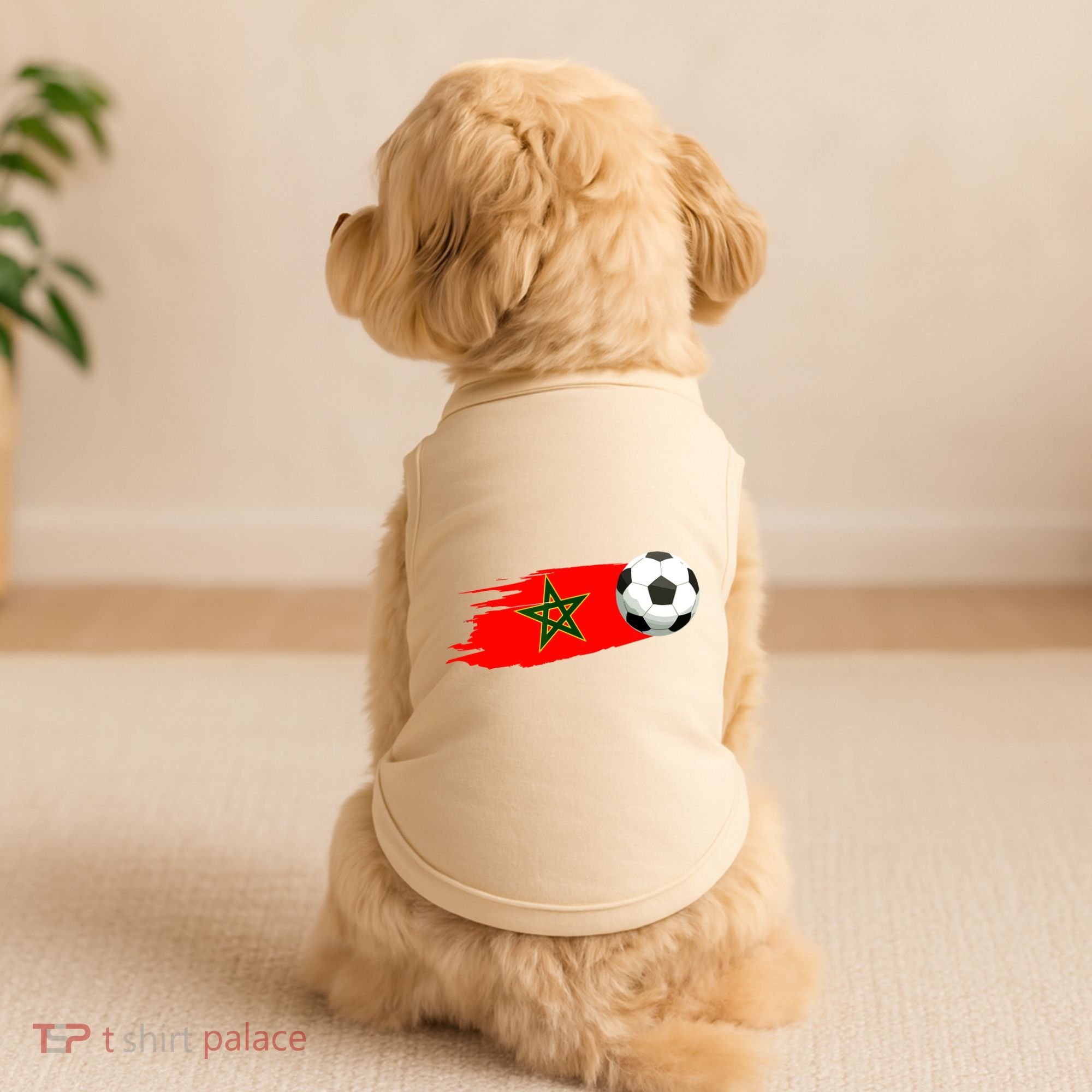 Morocco Soccer Ball Morocco Flag Jersey Morocco Football Doggie Tank