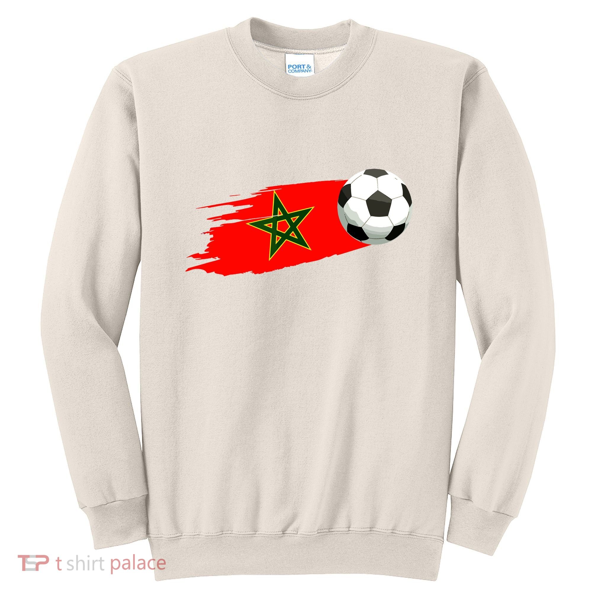 Morocco Soccer Ball Morocco Flag Jersey Morocco Football Sweatshirt
