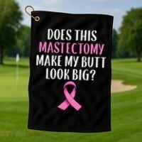 Mastectomy Survivor Breast Cancer Awareness Women Funny Gift Golf Towel thumb 1