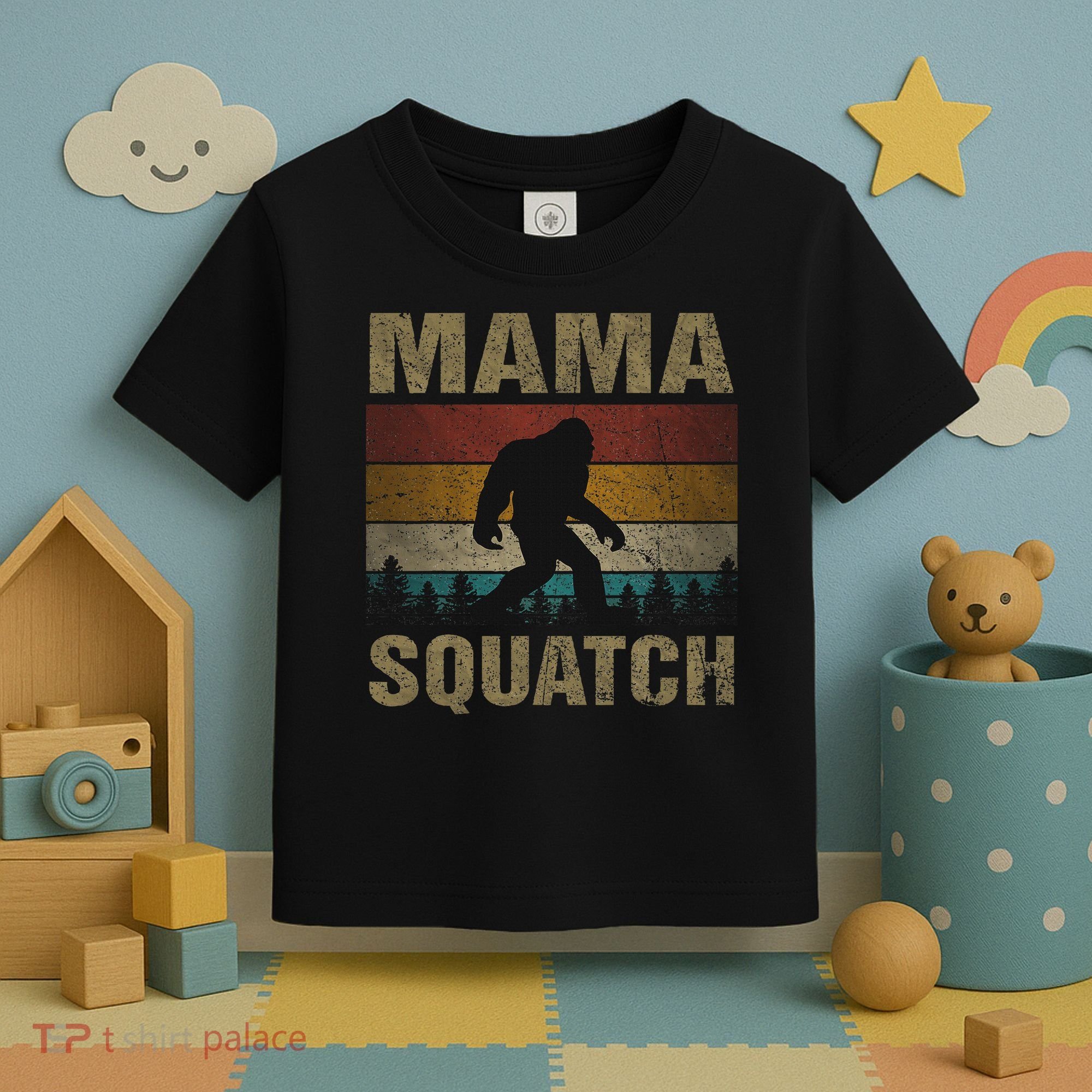 Mama Squatch Bigfoot Mama Sasquatch Yeti Family Matching Toddler T-Shirt