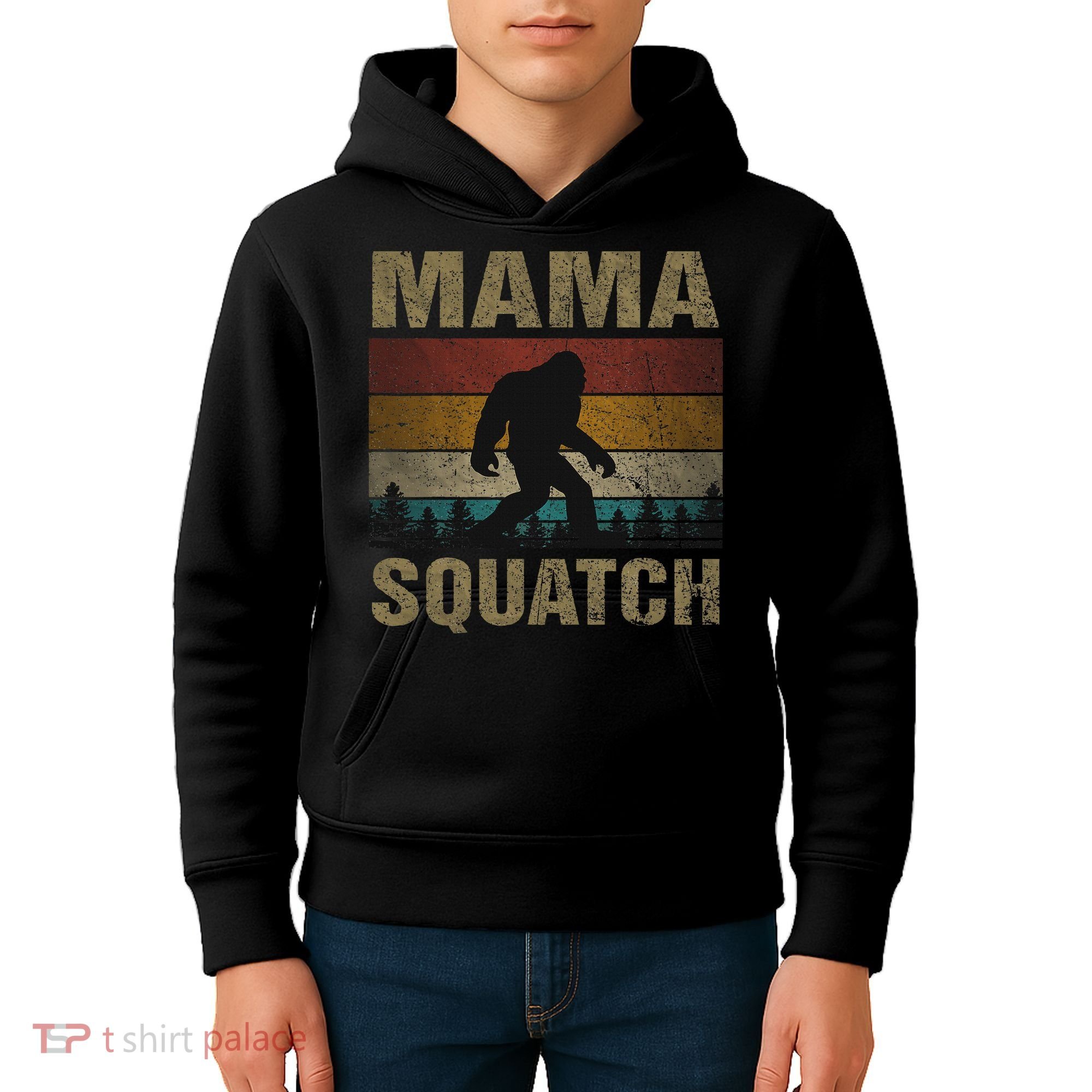 Mama Squatch Bigfoot Mama Sasquatch Yeti Family Matching Kids Hoodie