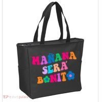 Manana Sera Bonito Words On Back Aesthetic Trendy Clothing Tote Bag thumb 2
