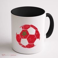 Morocco Soccer Ball Flag Moroccan Football Soccer Coffee Mug thumb 1
