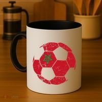 Morocco Soccer Ball Flag Moroccan Football Soccer Coffee Mug thumb 4