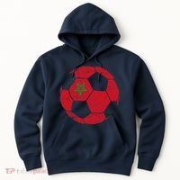 Morocco Soccer Ball Flag Moroccan Football Soccer Hoodie thumb 0