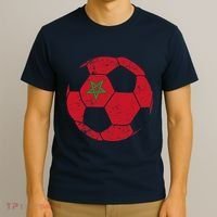 Morocco Soccer Ball Flag Moroccan Football Soccer T-Shirt thumb 3
