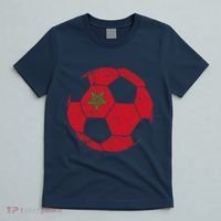 Morocco Soccer Ball Flag Moroccan Football Soccer T-Shirt thumb 5