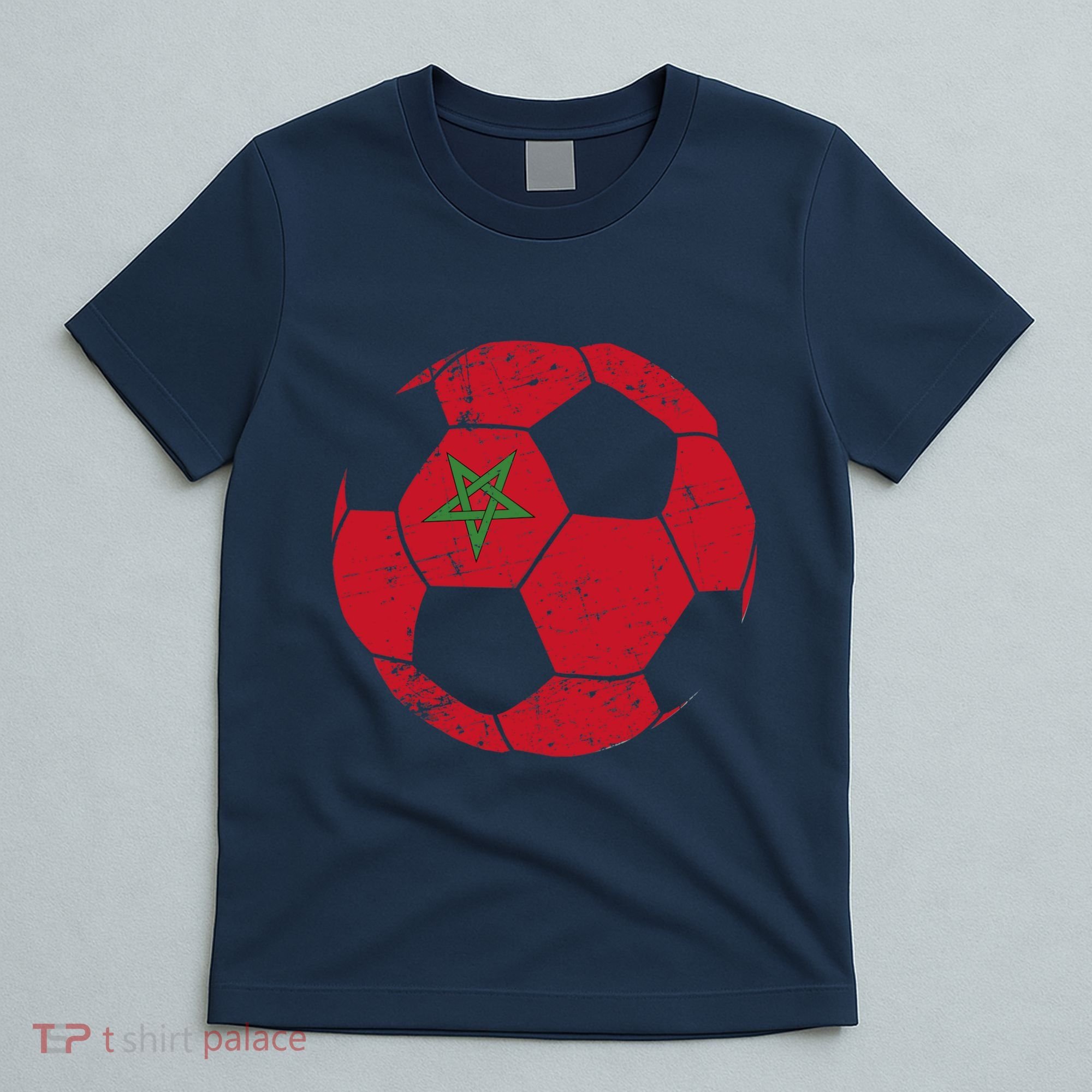 Morocco Soccer Ball Flag Moroccan Football Soccer T-Shirt