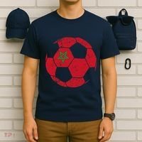 Morocco Soccer Ball Flag Moroccan Football Soccer T-Shirt thumb 6