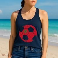 Morocco Soccer Ball Flag Moroccan Football Soccer Women's Tank Top thumb 2