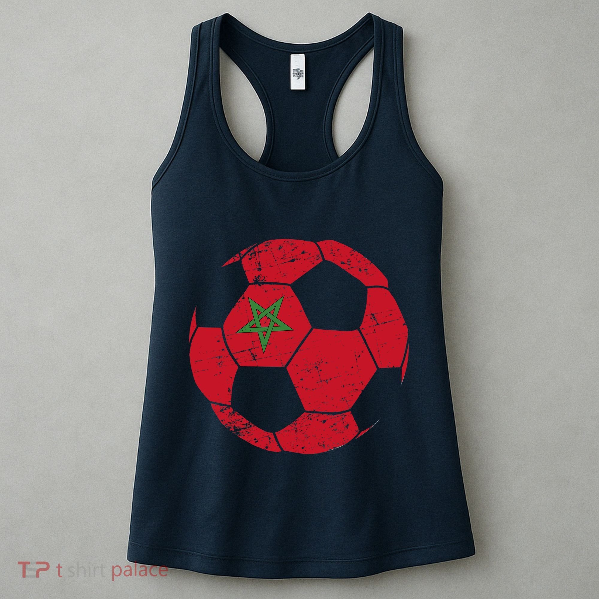 Morocco Soccer Ball Flag Moroccan Football Soccer Women's Tank Top