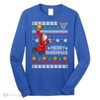 Merry Swishmas Basketball Christmas Sweater Plaid Xmas Santa Gift Long Sleeve Shirt thumb 0