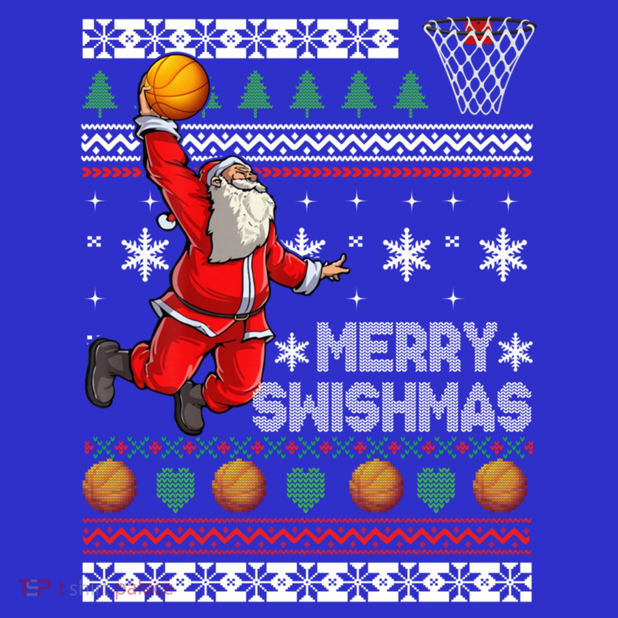 Merry Swishmas Basketball Christmas Sweater Plaid Xmas Santa Gift Mousepad