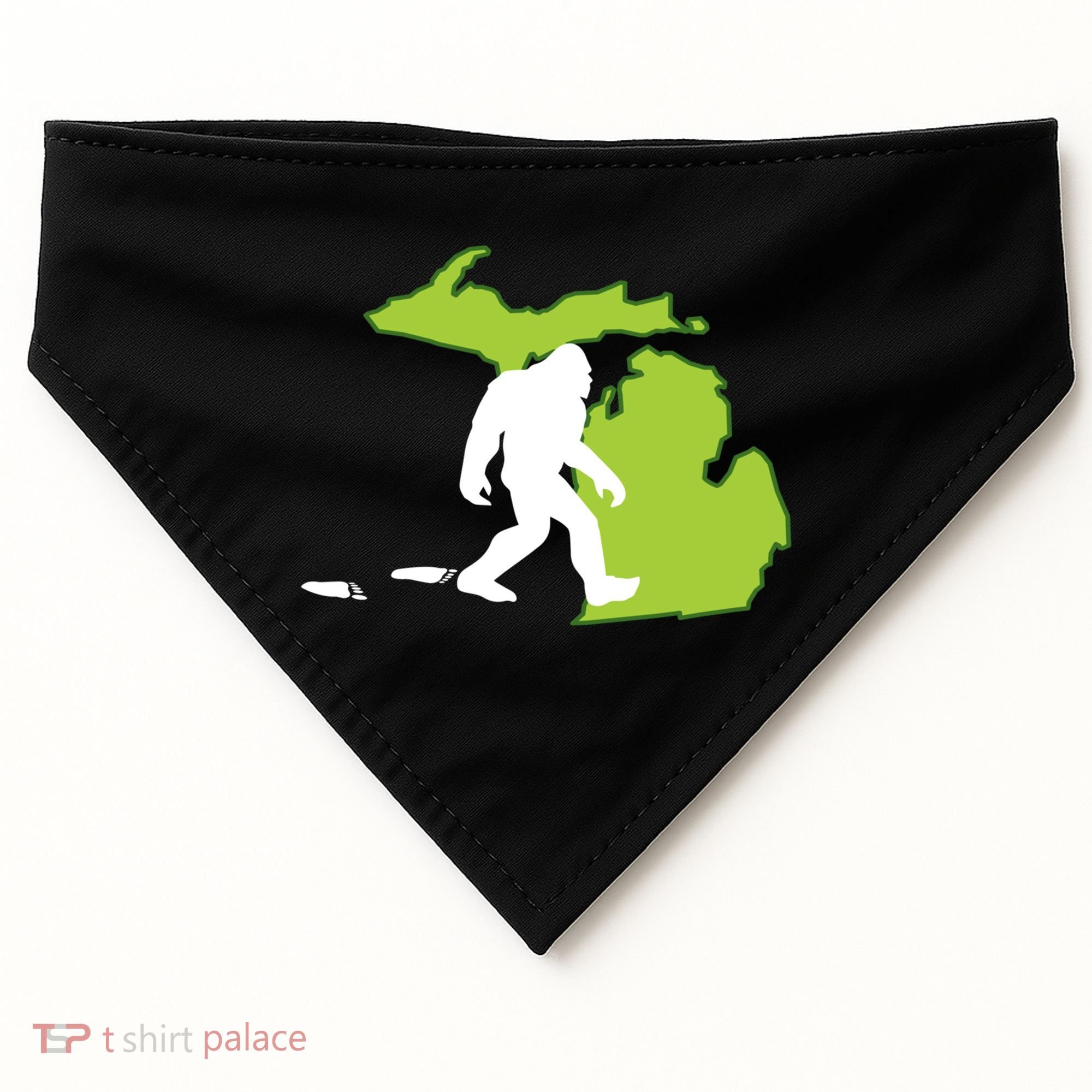 Michigan State Bigfoot Hunter Gift Great Gift USA-Made Doggie Bandana