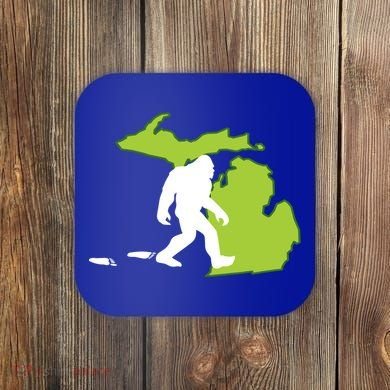 Michigan State Bigfoot Hunter Gift Great Gift Coaster