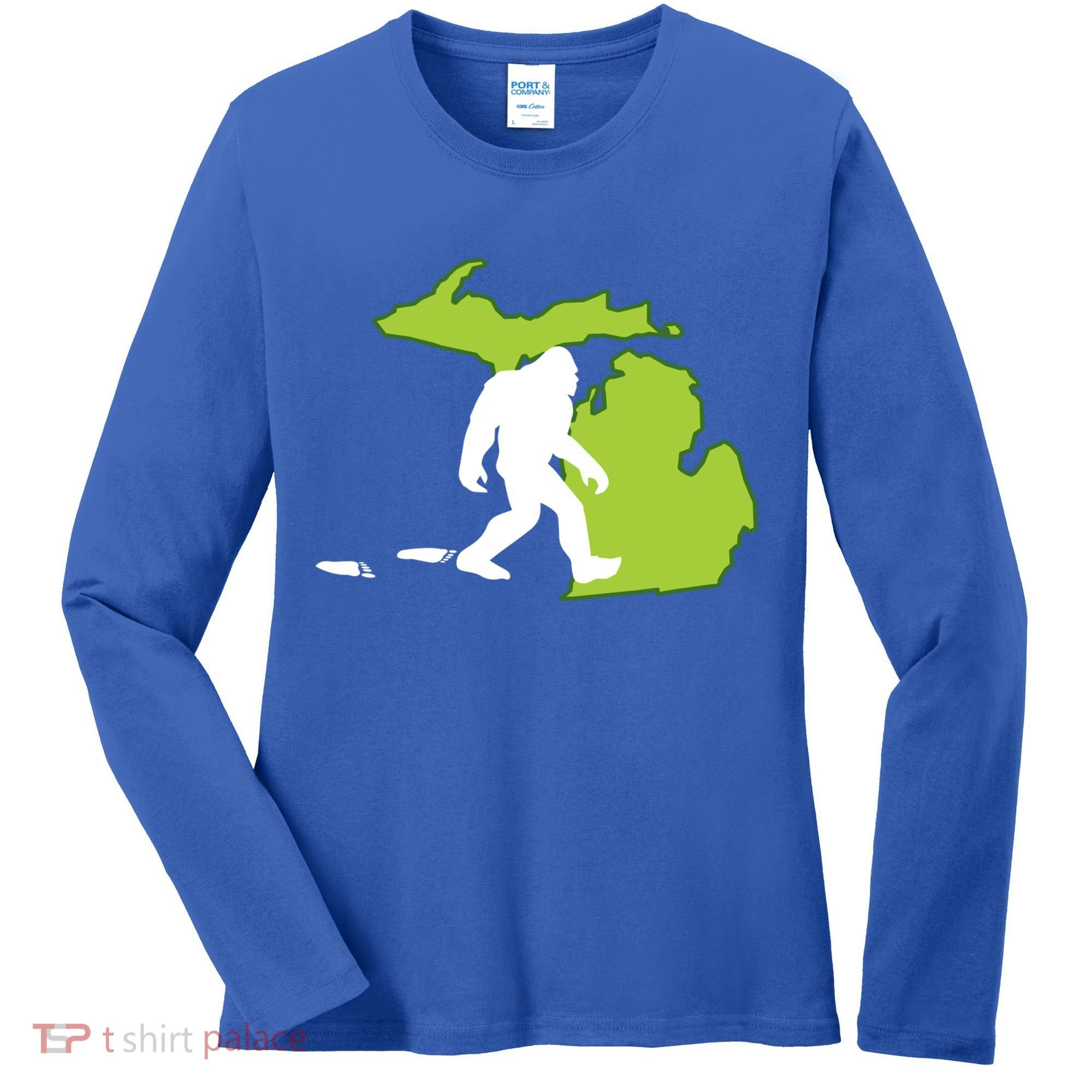 Michigan State Bigfoot Hunter Gift Great Gift Women's Long Sleeve Shirt
