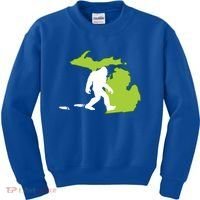 Michigan State Bigfoot Hunter Gift Great Gift Kids Sweatshirt thumb 0