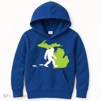 Michigan State Bigfoot Hunter Gift Great Gift Kids Hoodie thumb 0