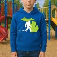 Michigan State Bigfoot Hunter Gift Great Gift Kids Hoodie thumb 2