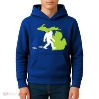 Michigan State Bigfoot Hunter Gift Great Gift Kids Hoodie thumb 4