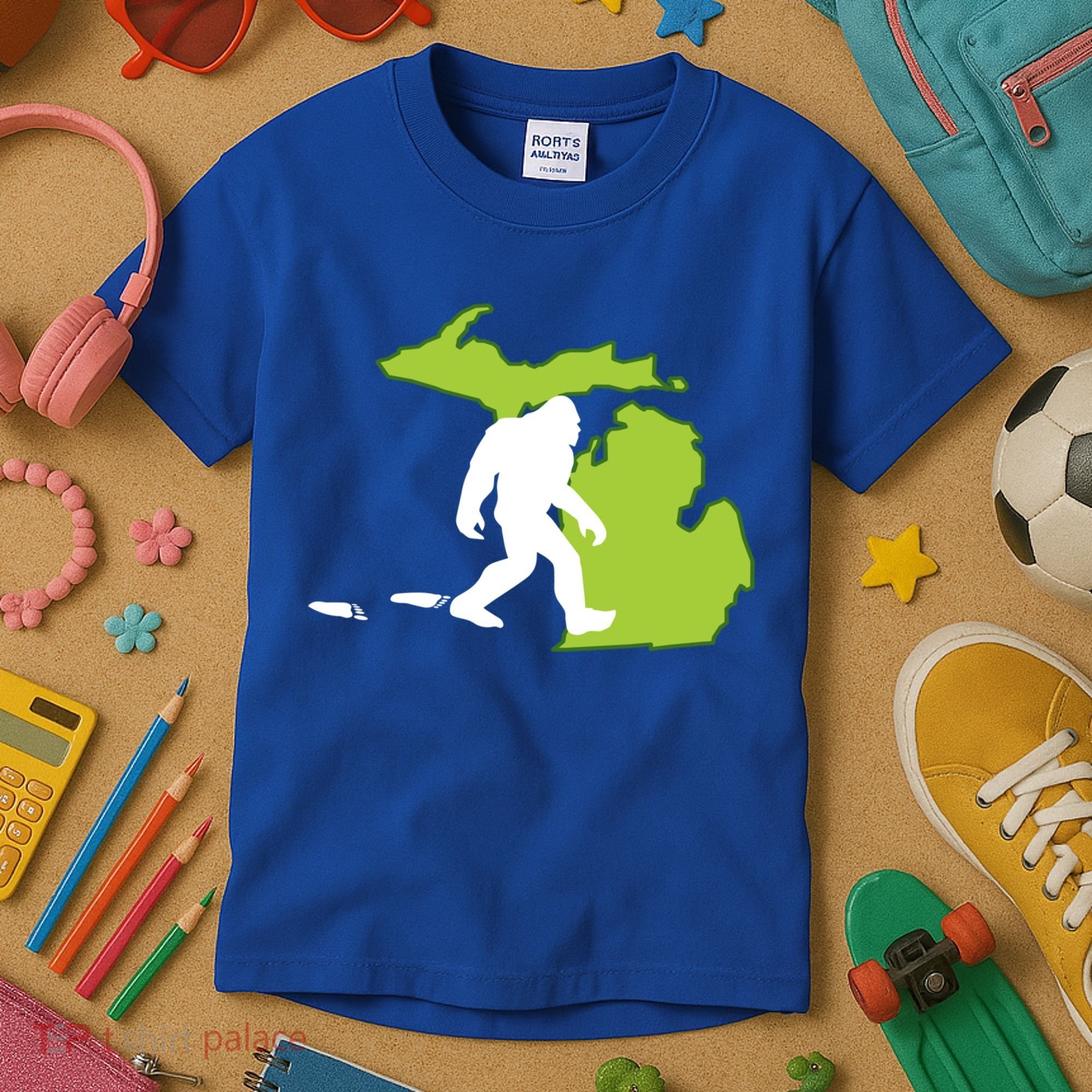 Michigan State Bigfoot Hunter Gift Great Gift Kids T-Shirt