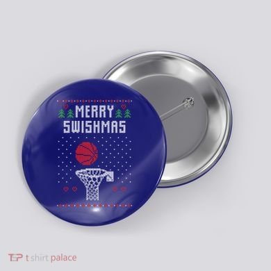 Merry Swishmas Basketball Ugly Christmas Sweaters Great Gift Button
