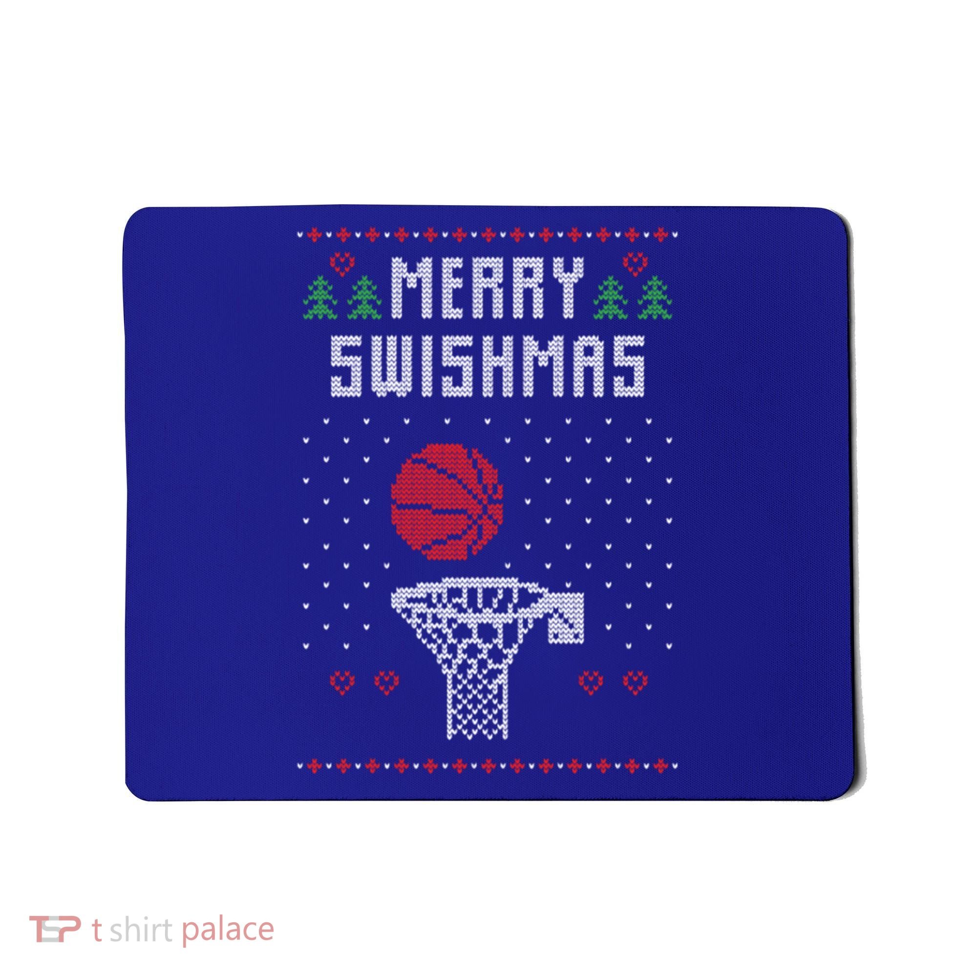 Merry Swishmas Basketball Ugly Christmas Sweaters Great Gift Mousepad