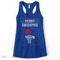 Merry Swishmas Basketball Ugly Christmas Sweaters Great Gift Women's Tank Top thumb 0