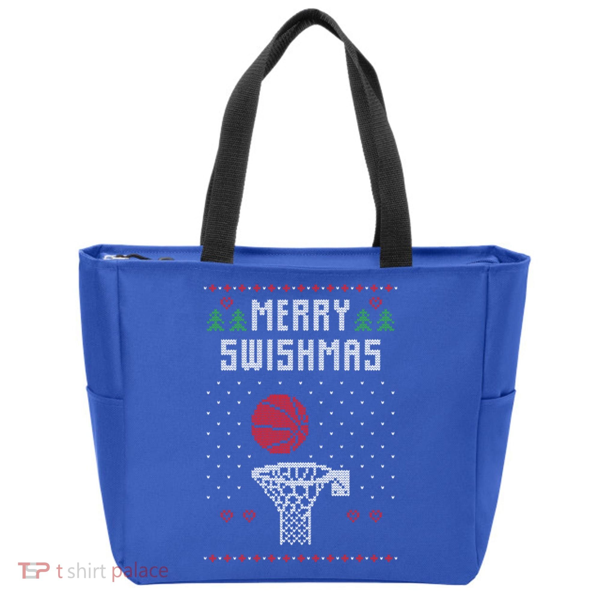 Merry Swishmas Basketball Ugly Christmas Sweaters Great Gift Tote Bag