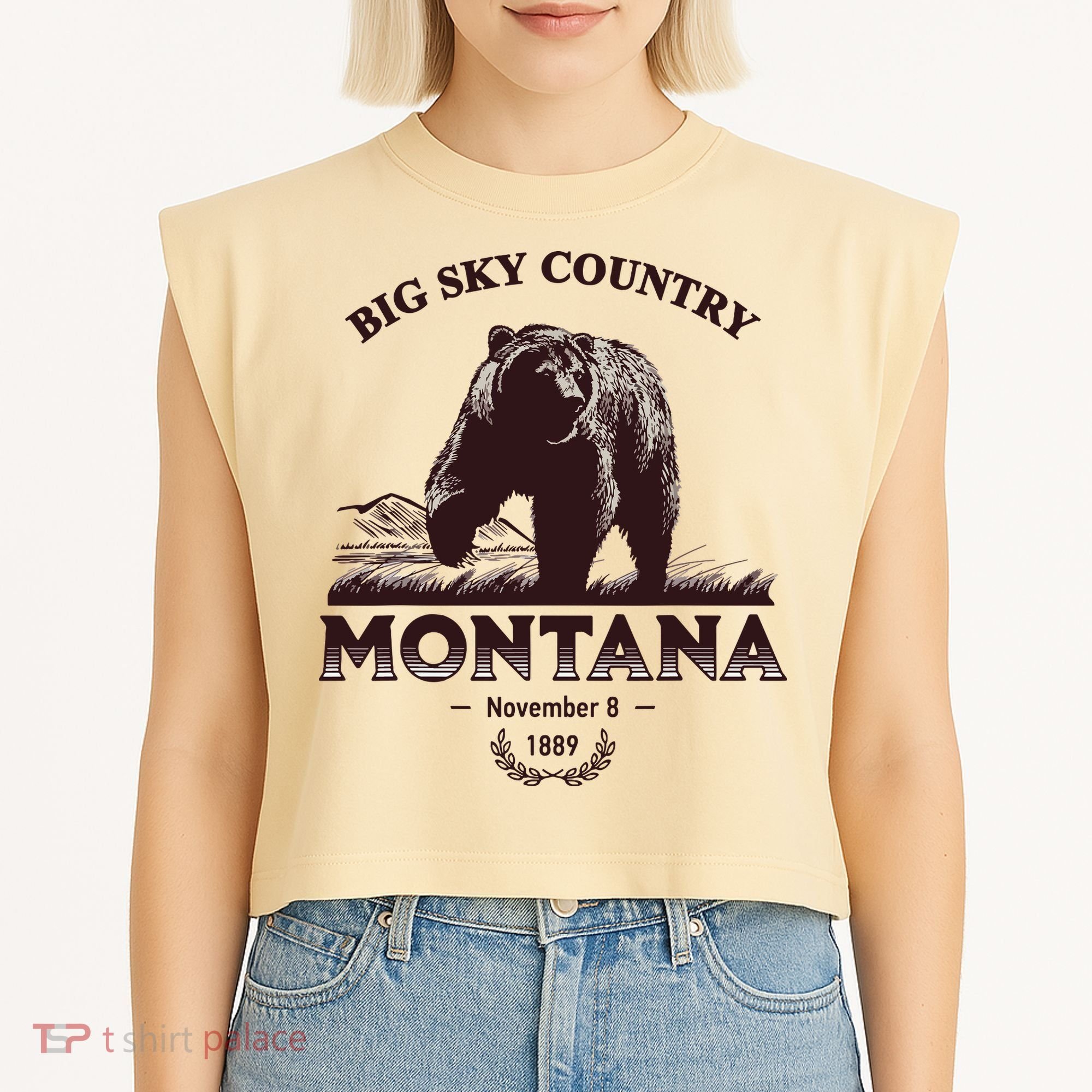 Montana State Big Sky Country Country Garment-Dyed Women's Muscle Tee