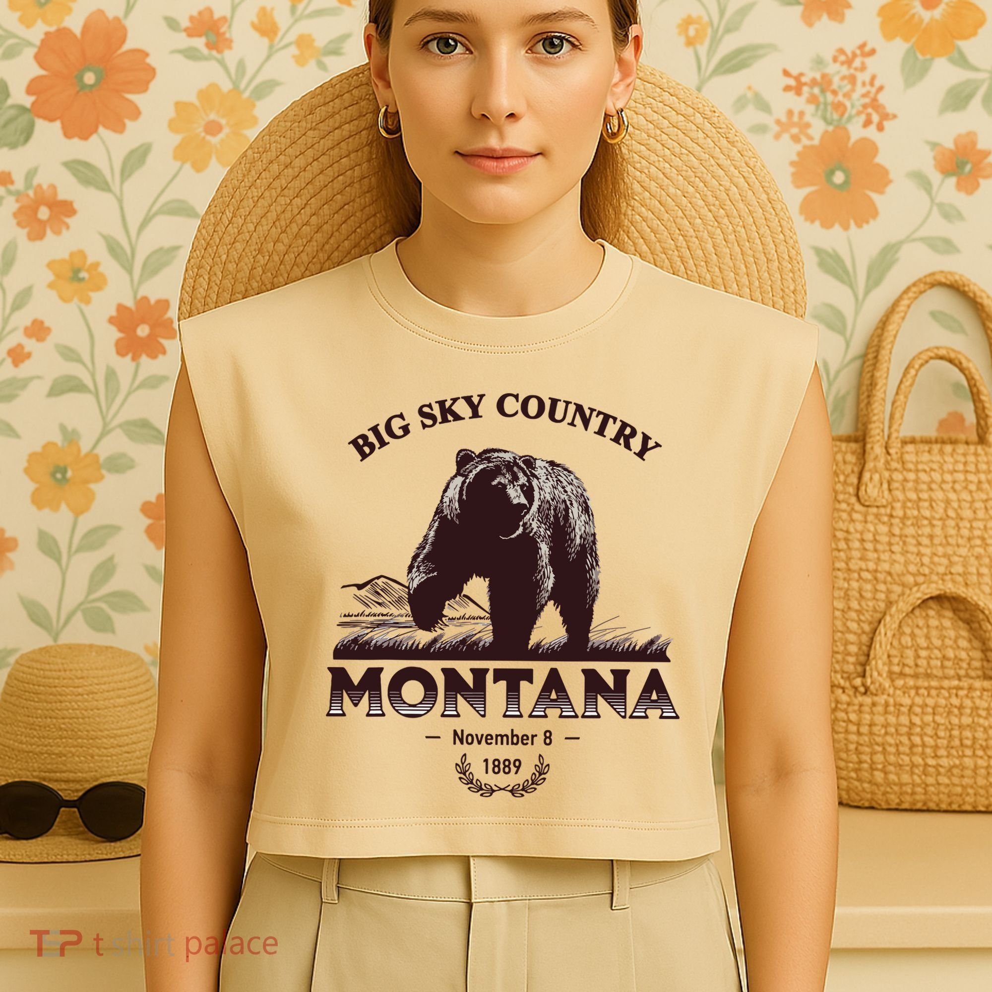 Montana State Big Sky Country Country Garment-Dyed Women's Muscle Tee