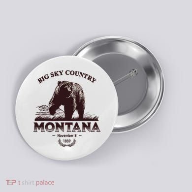 Montana State Big Sky Country Country Button