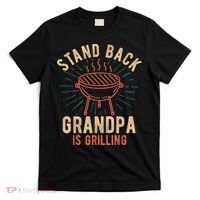 Mens Stand Back Grandpa Is Grilling Vintage For Him BBQ Fun T-Shirt thumb 0