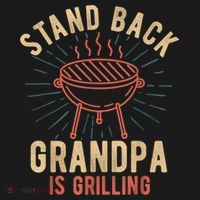 Mens Stand Back Grandpa Is Grilling Vintage For Him BBQ Fun T-Shirt thumb 7