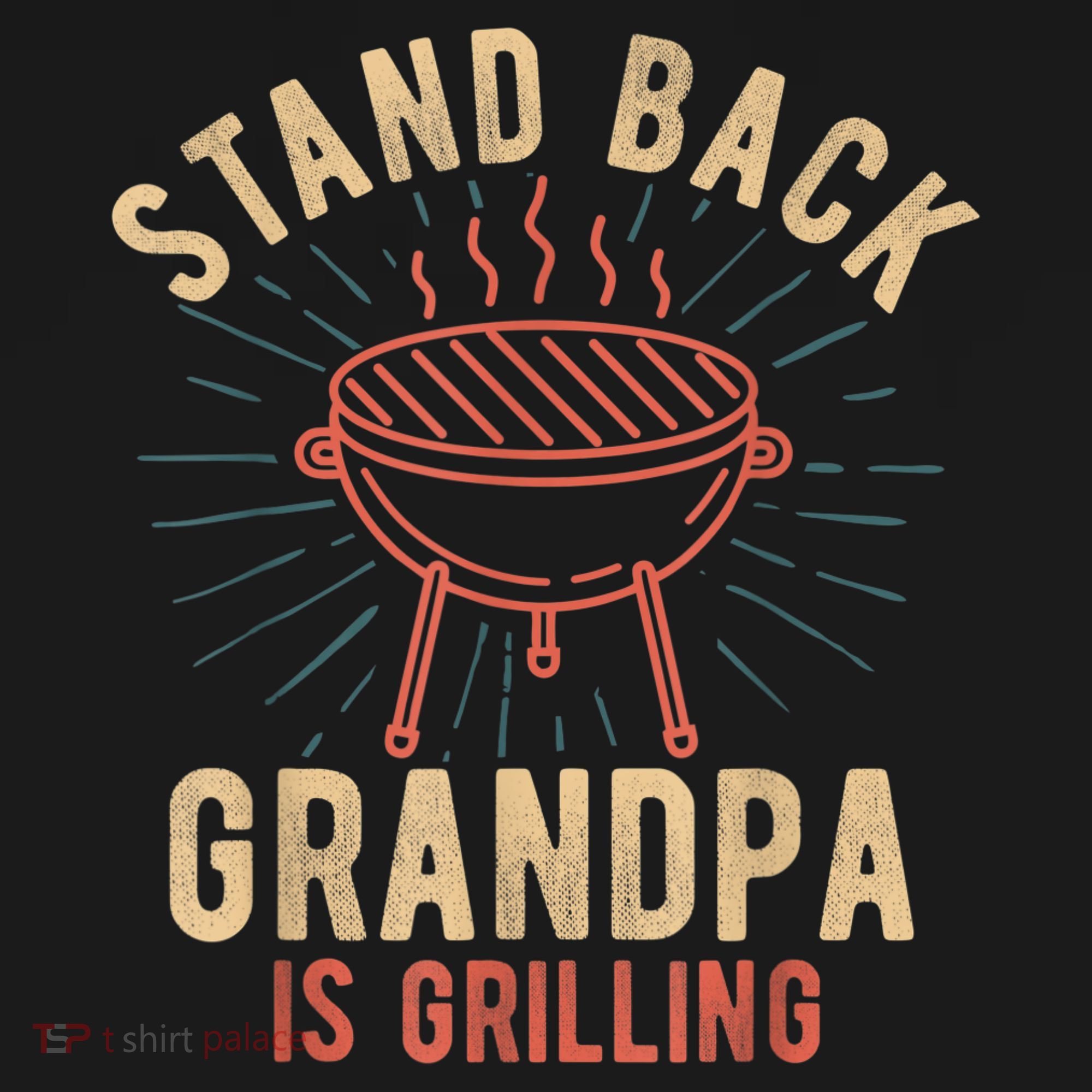 Mens Stand Back Grandpa Is Grilling Vintage For Him BBQ Fun T-Shirt