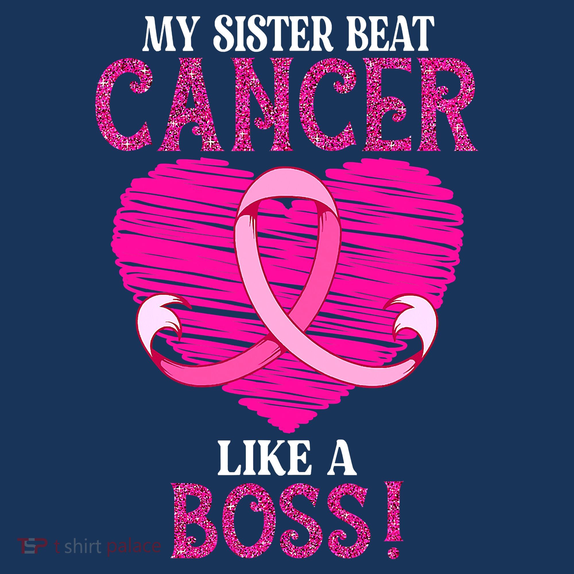 My Sister Beat Breast Cancer Pink Ribbon Survivor Awareness Women's Tank Top